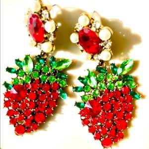 Strawberry Sparkling Statement Earrings
